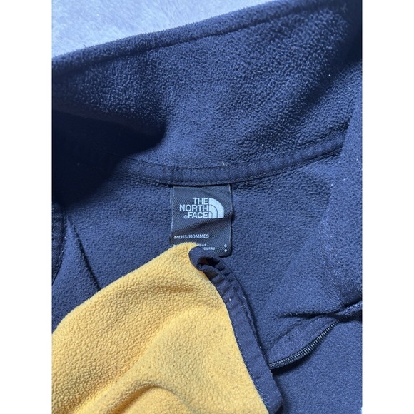 The North Face Fleece Quarter Zip Jacket Men's Size Small Black/Yellow - Picture 4 of 8